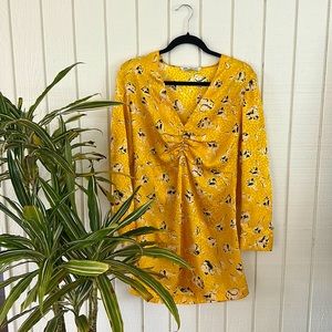ZARA Silk Jacquard Mini in Yellow Leopard Print